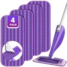 Image of Spray Mop Refill Pads for Flash Powermop, 4PCS Microfibre Mop Pads Washable f...