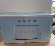 Image of Smeg TSF02 50s Retro Style 4 Slice Toaster - Long slot! Pastel Blue! New!