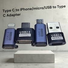 Image of Type C to iPhone/micro/USB to Type C Adapter Charging and Data Sync