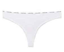 Image of CALVIN KLEIN THONG SIZE XL COTTON UNDERWEAR LOGO-WAIST WHITE SINGLE THONG