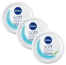 Image of NIVEA Soft Moisturising Cream (500ml), A 500 ml (Pack of 3), WHITE
