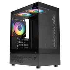 Image of CIT Celsius Micro ATX Gaming PC Case mATX Glass Panel 3x 120MM ARGB PWM Fans