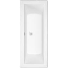 Image of Modern Bathroom Single & Double Ended Acrylic Straight Bath Gloss White Bathtub