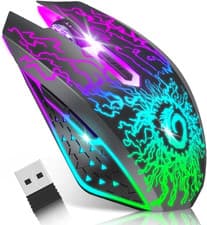 Image of Wireless Gaming Mouse USB Silent Click RGB LED Light Adjustable DPI for PC UK
