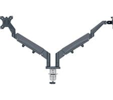 Image of Leitz Ergo Dual Monitor Arm Dark Grey 65370089 Box damaged, (W2)
