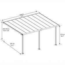Image of Garden Patio Cover 10ft Palram Canopia Olympia Grey