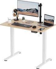 Image of Vonhaus White & Maple Electric height adjustable Standing Desk RRP £129.99