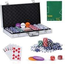 Image of EPROSMIN Texas Holdem Poker Set, 300 Piece Set in Aluminium Case with 11.5g Hea
