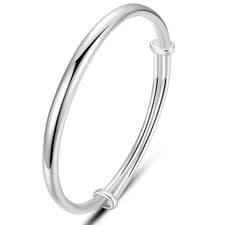 Image of 925 Sterling Silver Ladies Expanding Bangle - SOLID 925 Silver - Gift