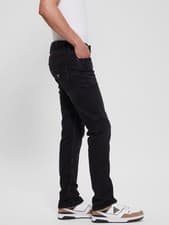 Image of Guess Men's Finnley Slim Tapered Jeans Black Eco Denim Comfort Stretch Size 36