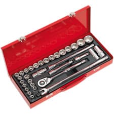 Image of Sealey 33 Piece 1/2" Drive Hexagon WallDrive Socket Set Metric and Imperial
