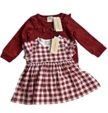 Image of First Impressions Baby girls 12 Month Long Sleeve & Short Sleeve Top Bundle -(2)