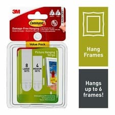 Image of 3M Command Strips Medium & Large Picture Hanging Strips Value Pack