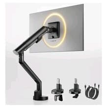 Image of monTEK Single Monitor Desk Mount Arm 2-Port USB 3 Hub 17-40" Flat Curved  11kg