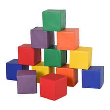 Image of 12 Piece Kids Soft Play Blocks Soft Foam Toy Building Stacking Block HOMCOM
