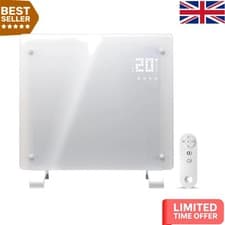 Image of Elegant 1000W Smart Glass Panel Heater with Alexa Connectivity & Portable Design