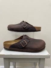 Image of BNWOT BIRKENSTOCK Men's EU 41 UK 7 Dark Brown Oil Leather Boston Clogs CG H17