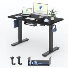 Image of FLEXISPOT E1 Plus One Piece Electric Standing Desk Home Office, Black