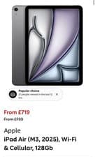 Image of Apple iPad Air 13-inch M3 (2025) 128GB - Wifi & Cellular - Blue - New Sealed