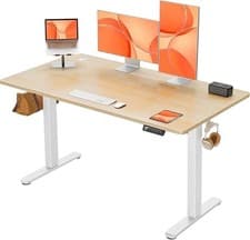 Image of ErGear Electric Standing Desk Height Adjustable 140 x 70cm Light Wood Boxed