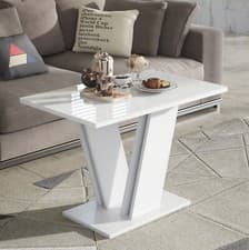 Image of Glass Coffee Table White or Grey Modern Living Room Furniture 