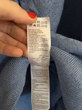 Image of Mint Velvet Blue Zip Front Bat Wing Sweater. NWT