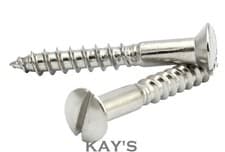 Image of SLOTTED RAISED COUNTERSUNK CSK WOOD SCREWS A2 STAINLESS STEEL 3mm 3.5mm 4mm 5mm