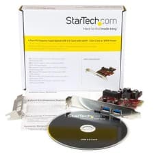 Image of StarTech 4 Port PCI Express USB 3.0 Card - 2 External & 2 Internal - SATA Pow...