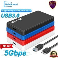 Image of 2.5" HARD DRIVE ENCLOSURE SATA HDD/SSD CADDY CASE TO USB 3.0 BLACK