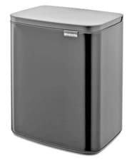 Image of Brabantia Bo Matt Black Steel Soft Close 12L Waste Bin + Liners