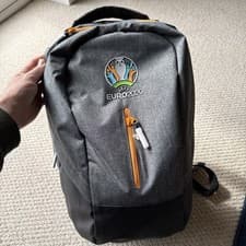 Image of Euro 2020 Rucksack Backpack Grey Orange Official Football Merchandise Rare