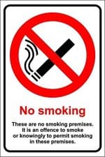 Image of  No smoking these are non smoking premises safety sign 