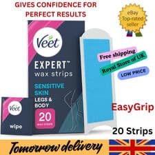 Image of Veet Expert Cold Wax for Sensitive Skin Hair Removal On Legs & Body 20 Strips 2