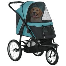 Image of PawHut 3 Wheel Pet Stroller, for Medium Small Dogs, Foldable Cat Pram - Green
