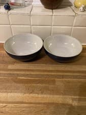 Image of Denby - Elements-Dark Blue-Cereal Bowls X2.Brand New. First Quality