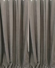 Image of Sundour Curtains Eyelet 90" Wide x 90" Long Grey Silver Lined Home Drapes New