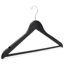 Image of Wooden Hanger Suits, Jackets, Trousers & Skirts, 44cm, Black (Box 50)