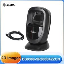 Image of Zebra DS9308-SR00004ZZCN Handsfree 1D 2D QR Barcode Scanner Reader w/ USB Cable