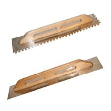 Image of Toolty 680mm Notched Tiling Trowel Stainless Steel, Grout Float, Wood Handle
