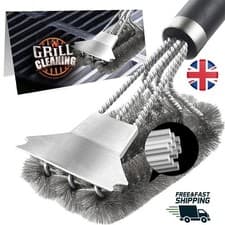 Image of Heavy Duty BBQ Cleaning Brush Grill Cleaner Barbecue Wire Head Steel Handle Tool