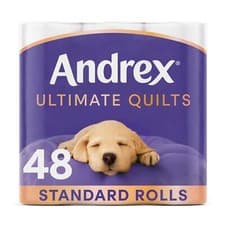 Image of Andrex Toilet Rolls x48 Supreme Quilts Fragrance-Free 3 Ply Toilet Paper