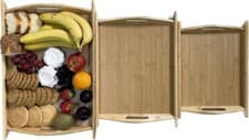 Image of Nest of 3 Serving Trays, Bamboo Serving Tray Set, Breakfast Serving Trays