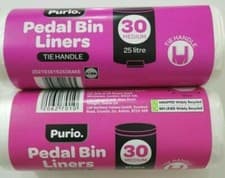 Image of 60 x Pedal bin liners 25 litre Tie handles 53 x 54 cm