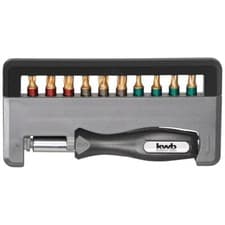Image of kwb 154010 Bit set 12-piece fits pockets titanium Bits colour coded