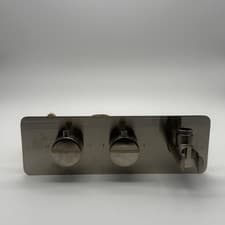 Image of Concealed Thermostatic Shower Mixer Valve 2 Way Hand Shower Brushed Nickel WRAS