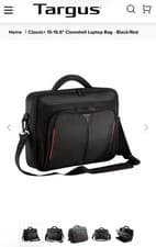 Image of Targus Classic+ Clamshell Laptop Bag black/red