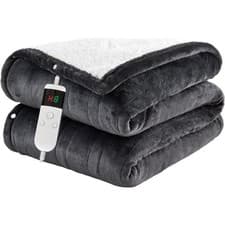Image of Electric Blanket 130X160cm Heated Throw 10 Heat Timer Washable