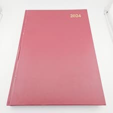 Image of Collins Essential 2024 A4 One Day Diary Planner Maroon