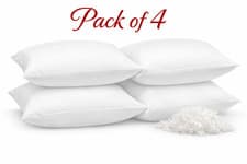 Image of Duck Feather & Down Pillows Extra Filled Hotel Quality White Bed Pillow Pack 2,4