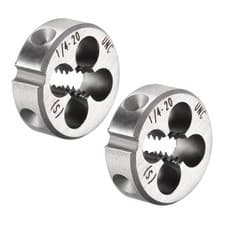 Image of 1/4-20 UNC Round Dies Machine Thread Threading Dies 0.8" OD Tool Steel 2pcs
